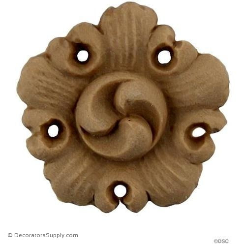 Rosette - Circle 1 1/8 Diameter-woodwork-furniture-ornaments-Decorators Supply
