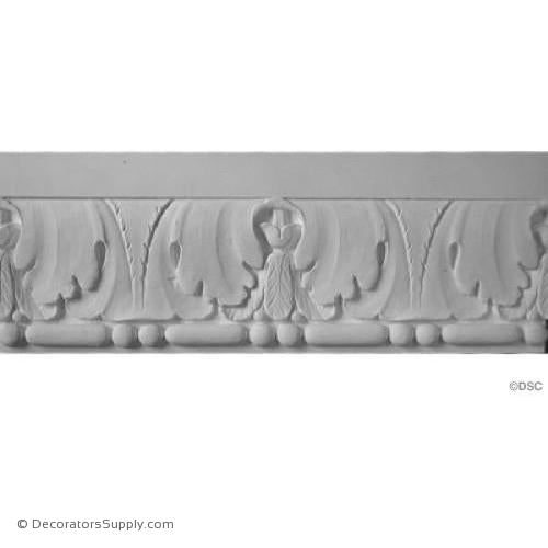 Plaster Frieze Molding Acanthus Bead and Reel  9 1/4" W x 1 1/4" R