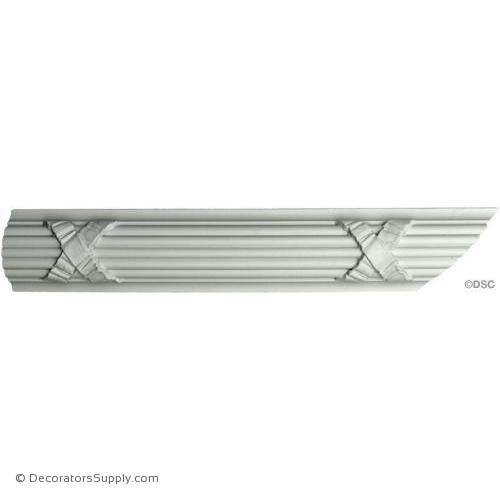 Plaster Panel Reeded Cross Band 2 1/4"H x 1" R x 8" Repeat