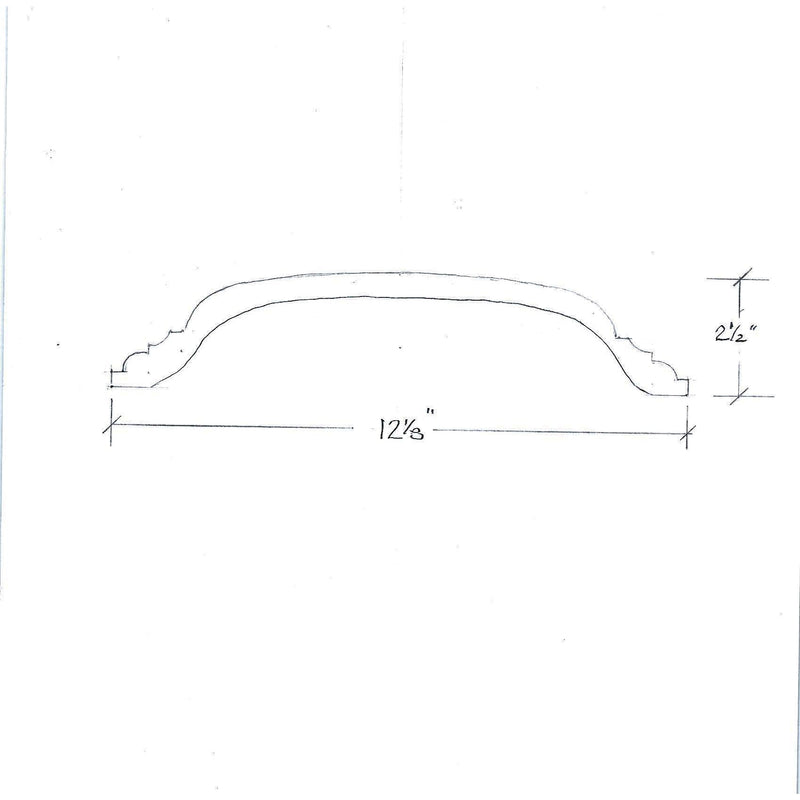 Plaster Frieze Rosette & Crossband 2-1/2" P x 12-1/8" Drop