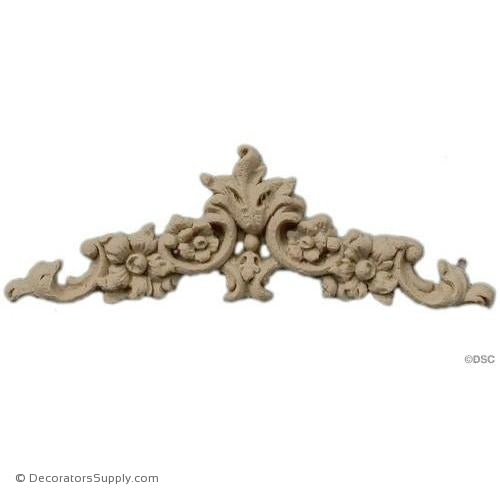 Floral Scroll Design 1 3/8 High 4 1/4 Wide-ornaments-furniture-woodwork-Decorators Supply