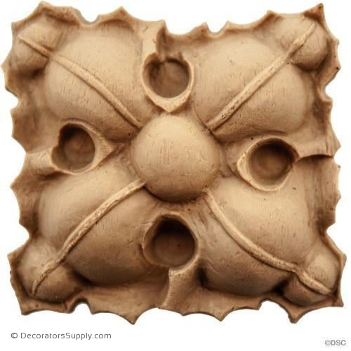 Rosette - Rectangular-Gothic 2 3/8H X 2 1/8W - 9/16Relief-ornaments-for-woodwork-furniture-Decorators Supply