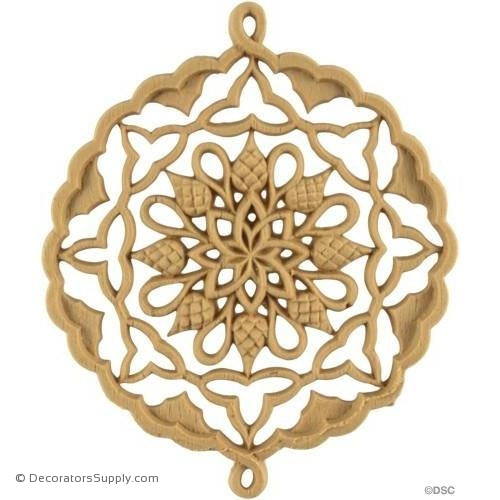 Rosette - Circle- Moorish Acorn - 3 1/4Diameter - 1/8Relief-woodwork-furniture-ornaments-Decorators Supply