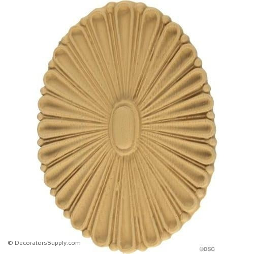 Rosette - Oval-Colonial 5  3/4H X 4  3/8W - 1/2Relief