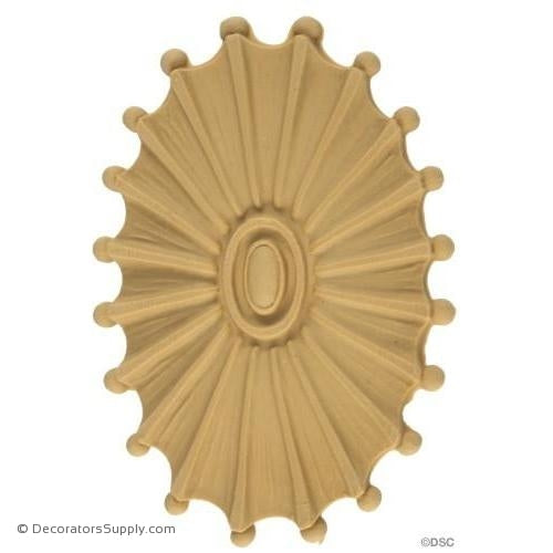 Rosette - Oval-Colonial 5H X 3  3/8W - 1/4Relief