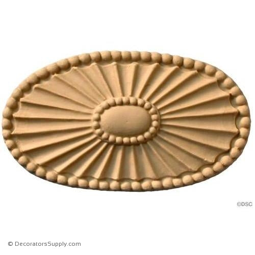 Rosette - Oval-Colonial 4  3/8H X 2  3/8W - 3/8Relief