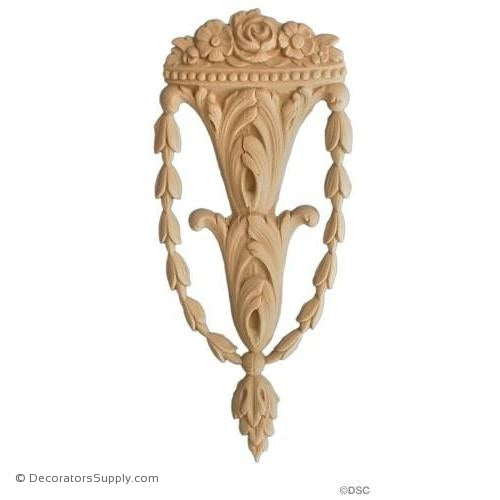 Floral 8 High 3 1/4 Wide-ornaments-furniture-woodwork-Decorators Supply