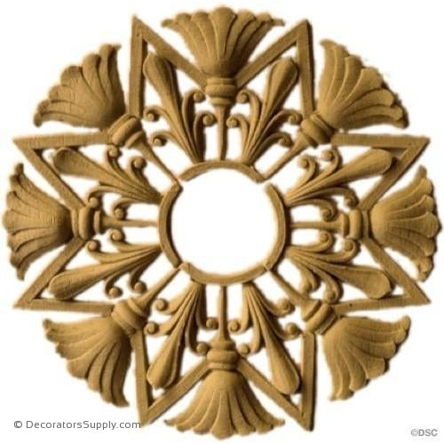 Rosette - Circle-Egyptain - 5 3/4Diameter - 3/16Relief-woodwork-furniture-ornaments-Decorators Supply
