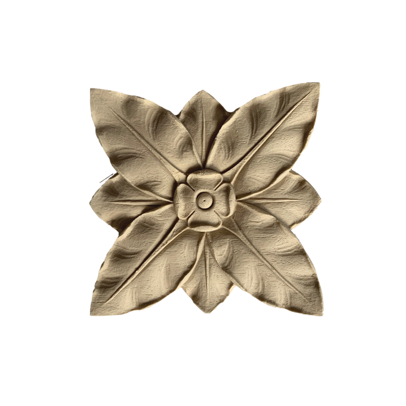 Rosette - Rectangular-Classic 3  5/8H X 3  1/2W - 5/16Relief