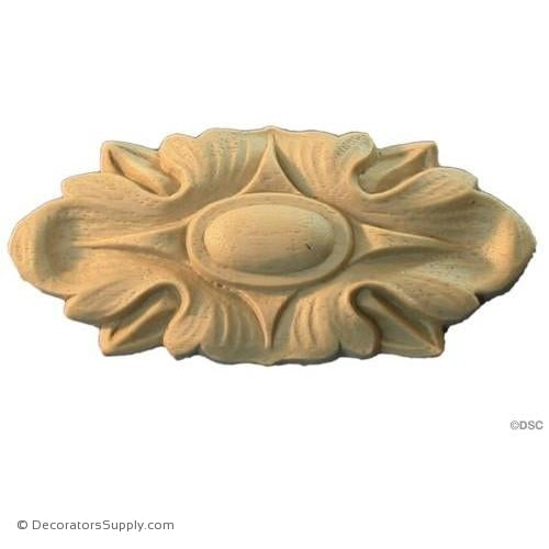 Rosette - Oval-French 3  1/8H X 1  3/8W - 3/8Relief