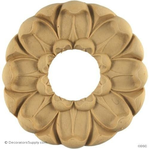 Rosette - Circle-Etruscan - 4 3/8Diameter - 7/16Relief-woodwork-furniture-ornaments-Decorators Supply