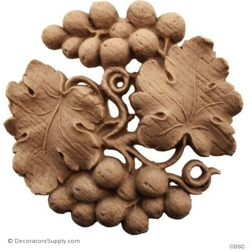 Rosette - Circle-Gothic - 3 5/8Diameter - 7/16Relief-woodwork-furniture-ornaments-Decorators Supply
