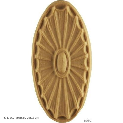 Rosette - Oval-Colonial 2 13/16H X 1  3/8W - 3/16Relief