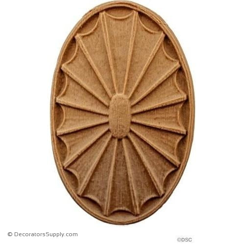Rosette - Oval-Colonial 2 13/16H X 1  3/4W - 3/16Relief