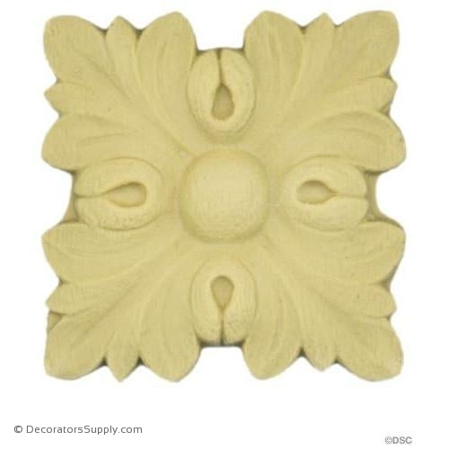 Rosette - Square-Louis XVI - 2Diameter - 1/4Relief-ornaments-for-woodwork-furniture-Decorators Supply