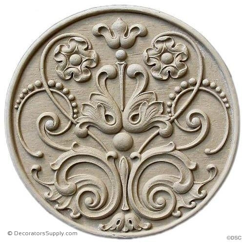 Rosette - Circle 6 3/8 Diameter-woodwork-furniture-ornaments-Decorators Supply