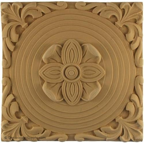 Rosette - Square-Roman 8 1/2H X 8 1/2W - 7/16Relief-ornaments-for-woodwork-furniture-Decorators Supply