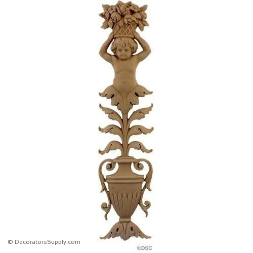 Cherub and Urn 14 3/8 High 3 3/8 Wide-ornaments-for-furniture-woodwork-Decorators Supply