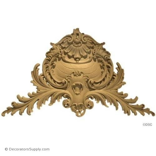 Shield-Louis XV 9 3/8H X 15 1/2W - 3/4Relief-furniture-woodwork-ornaments-Decorators Supply