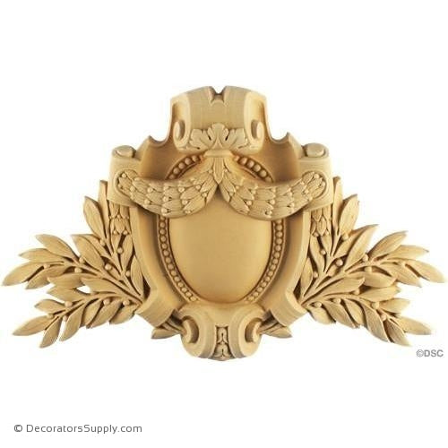 Shield-Louis XVI 7 7/8H X 13W - 1Relief-furniture-woodwork-ornaments-Decorators Supply