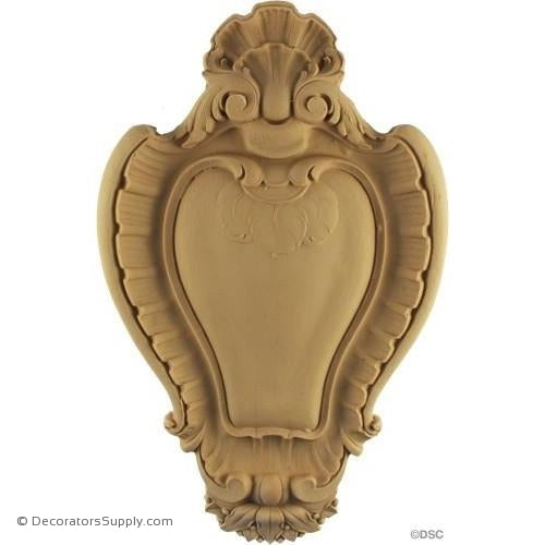 Shield-Louis XV 13H X 8 1/8W - 1Relief-furniture-woodwork-ornaments-Decorators Supply