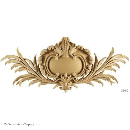 Shield-Louis XV 5 1/2H X 12 5/8W - 3/4Relief-furniture-woodwork-ornaments-Decorators Supply