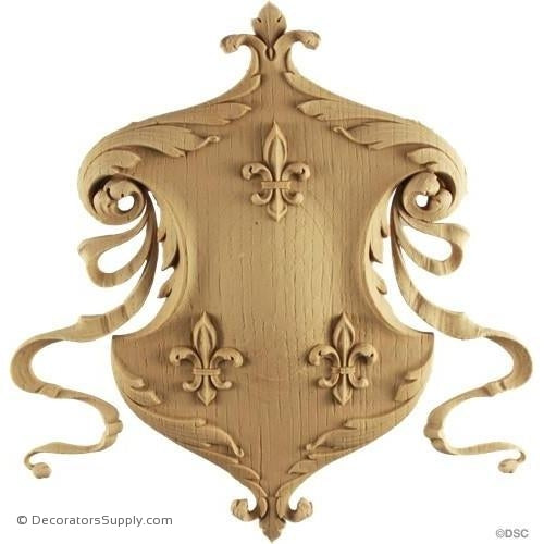 Shield-French Ren. 8 5/8H X 8 1/2W - 7/16Relief - Decorators Supply
