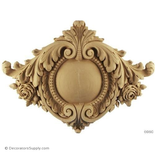 Shield-French 11 1/4H X 15 1/2W - 7/8Relief-furniture-woodwork-ornaments-Decorators Supply