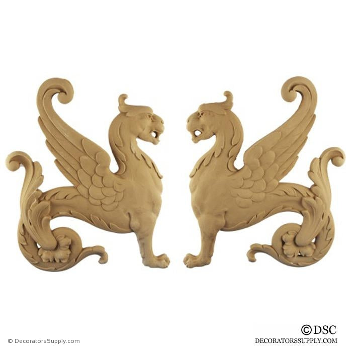 Decorative Griffin Applique for Wood 14H X 11 3/8W - 5/8Relief - Decorators Supply