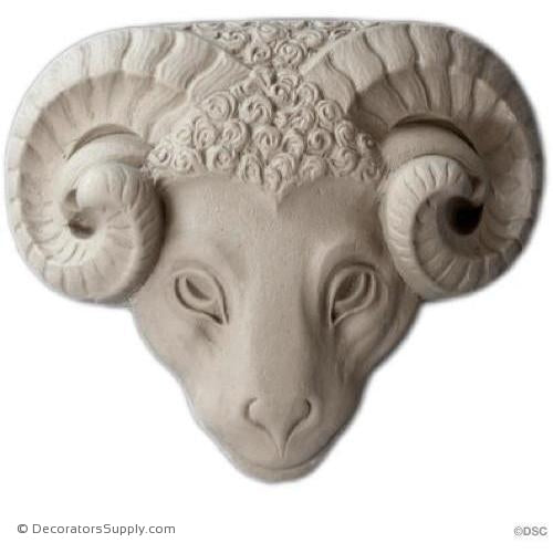 Animal-Ram 5 3/4H X 7 1/4W - 2Relief-Decorators Supply