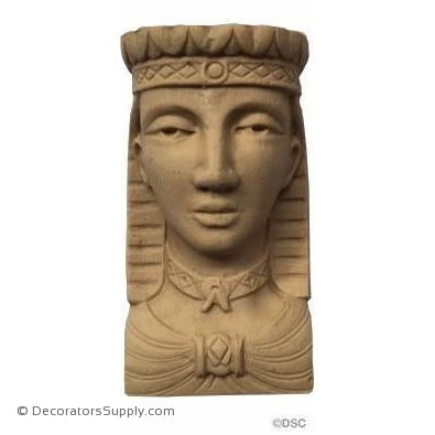 Face-Egyptian 3 1/2H X 1 7/8W - 3/4Relief-historic-carving-library-victorian-styles-Decorators Supply