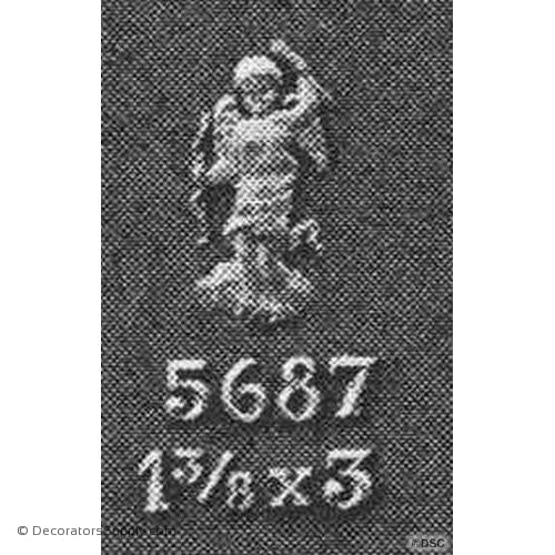 Cupid - Cherub - 3H X 1 3/8W - 3/16Relief-historic-carving-library-victorian-styles-Decorators Supply