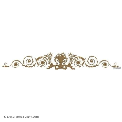 Floral Urn w/ Branches & Scrolls- 11 1/2H X 70W - 3/8Relief-ornaments-for-woodwork-furniture-Decorators Supply