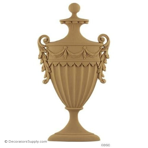 Urn-Colonial 9 3/8H X 4 7/8W - 3/8Relief-ornaments-for-furniture-woodwork-Decorators Supply