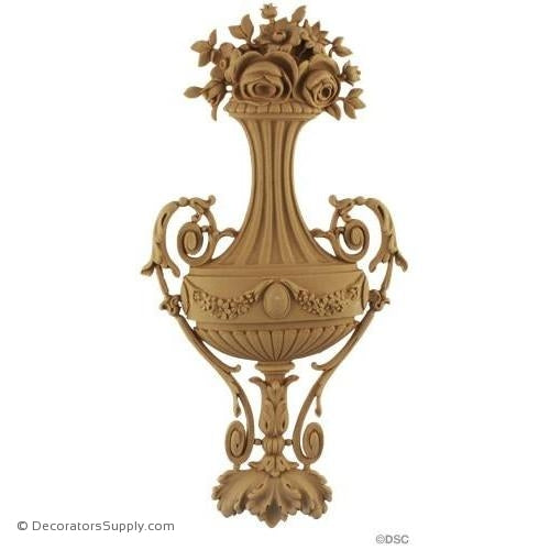 Basket-Louis XVI 12 1/4H X 6W - 7/8Relief-ornaments-for-furniture-woodwork-Decorators Supply