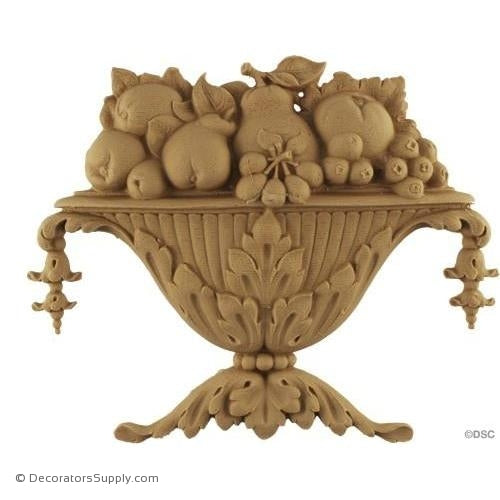 Basket-Louis XVI 6 7/8H X 8 1/4W - 7/8Relief-ornaments-for-furniture-woodwork-Decorators Supply