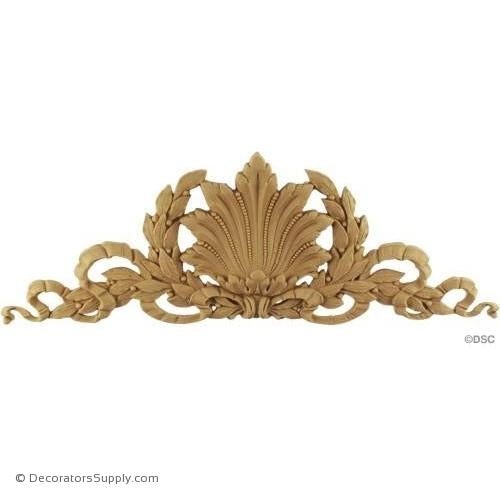 Shell w/ Ribbons & Leaves 5 1/8H X 14 3/4W - 3/8Rel-ornaments-for-woodwork-furniture-Decorators Supply