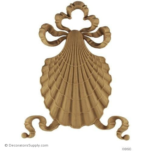Shell-Colonial 7 3/8H X 6W - 3/4Relief-ornaments-for-woodwork-furniture-Decorators Supply