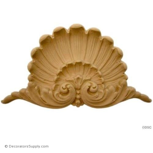 Shell-Louis XVI 4 1/8H X 8W - 3/4Relief-ornaments-for-woodwork-furniture-Decorators Supply