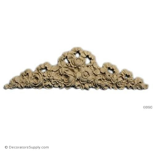 Rose Cartouche - 3 1/2" H x 11 3/4" W-appliques-for-woodwork-furniture-Decorators Supply