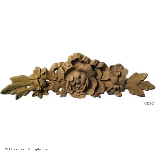 Rose Cartouche - 1 3/4 High 6 Wide-appliques-for-woodwork-furniture-Decorators Supply