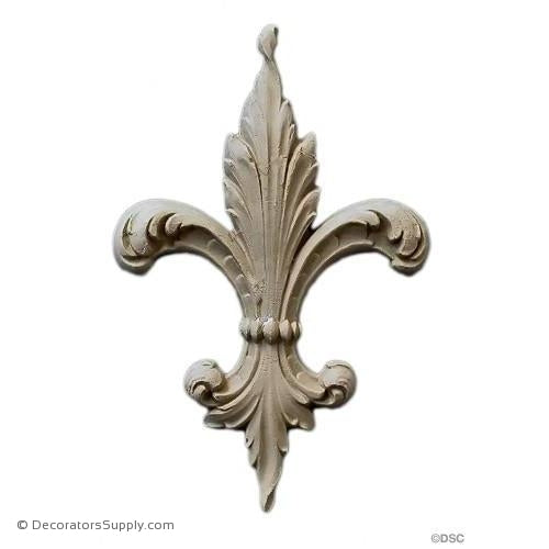 Fleur de Lis-Ren. 6 3/8H X 4 1/2W - 3/8Relief - Decorators Supply