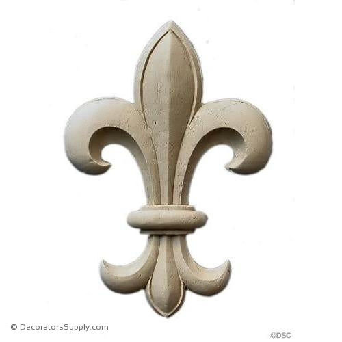 Fleur de Lis-Ren. 5 1/4H X 3 3/4W - 5/16Relief - Decorators Supply