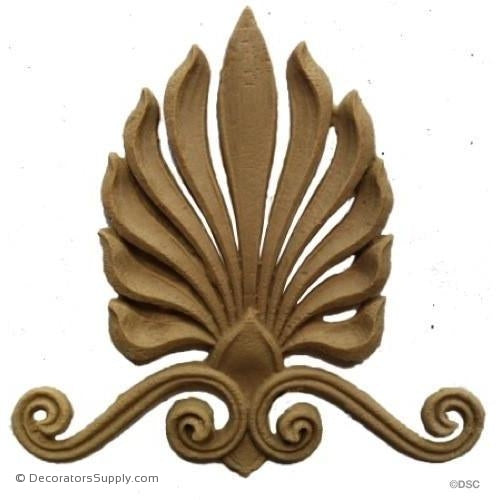 Palmette-Greek 3 1/8H X 3 1/4W - 1/8Relief-ornaments-furniture-woodwork-Decorators Supply