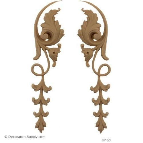 Leaf 7 1/2 High 1 3/4 Wide-ornaments-furniture-woodwork-Decorators Supply