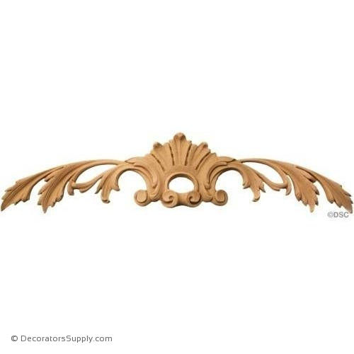 Cartouche with Leaves 3 1/4 High 12 3/4 Wide-appliques-for-woodwork-furniture-Decorators Supply