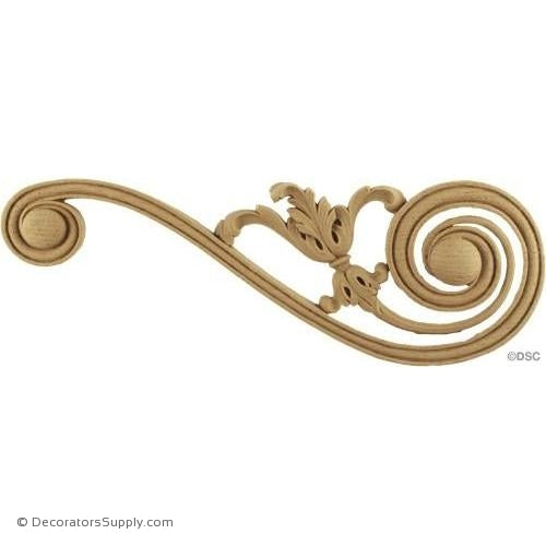 Scroll-Empire 3 3/4H X 10W - 3/8Relief-for-stairs-woodwork-furniture-Decorators Supply