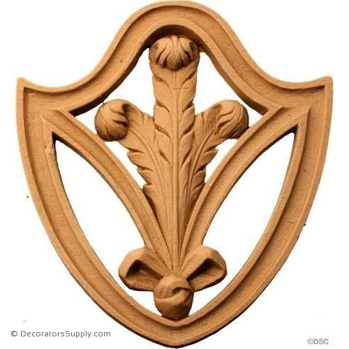 Rosette Square - Wheat and Shield-ornaments-for-woodwork-furniture-Decorators Supply