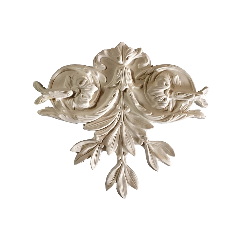 Plaster Side Ornament Louis XIV 13" x 13" x 1" Relief