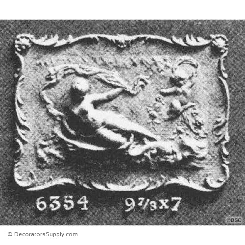 Cherub Scene Applique-Louis XV 7H X 9 7/8W - 3/4Relief-ornaments-for-woodwork-furniture-Decorators Supply